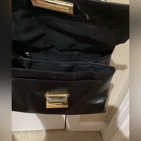 EUC🔥ADRIENNE VITTADINI GORGEOUS VINTAGE FAUX FUR&100%REAL LEATHER BLACK&GOLD!!! - Picture 5 of 10